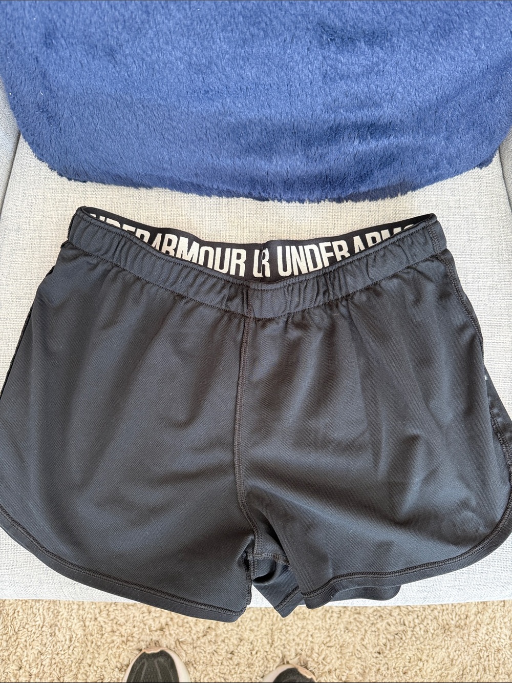 Under Armour Women’s Black Athletic Running Shorts with Branded Waistband